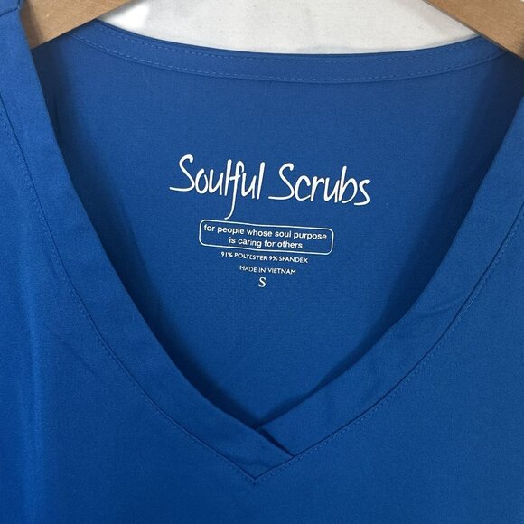 Royal Blue Soulful Scrubs Top Size Small - Picture 3 of 6